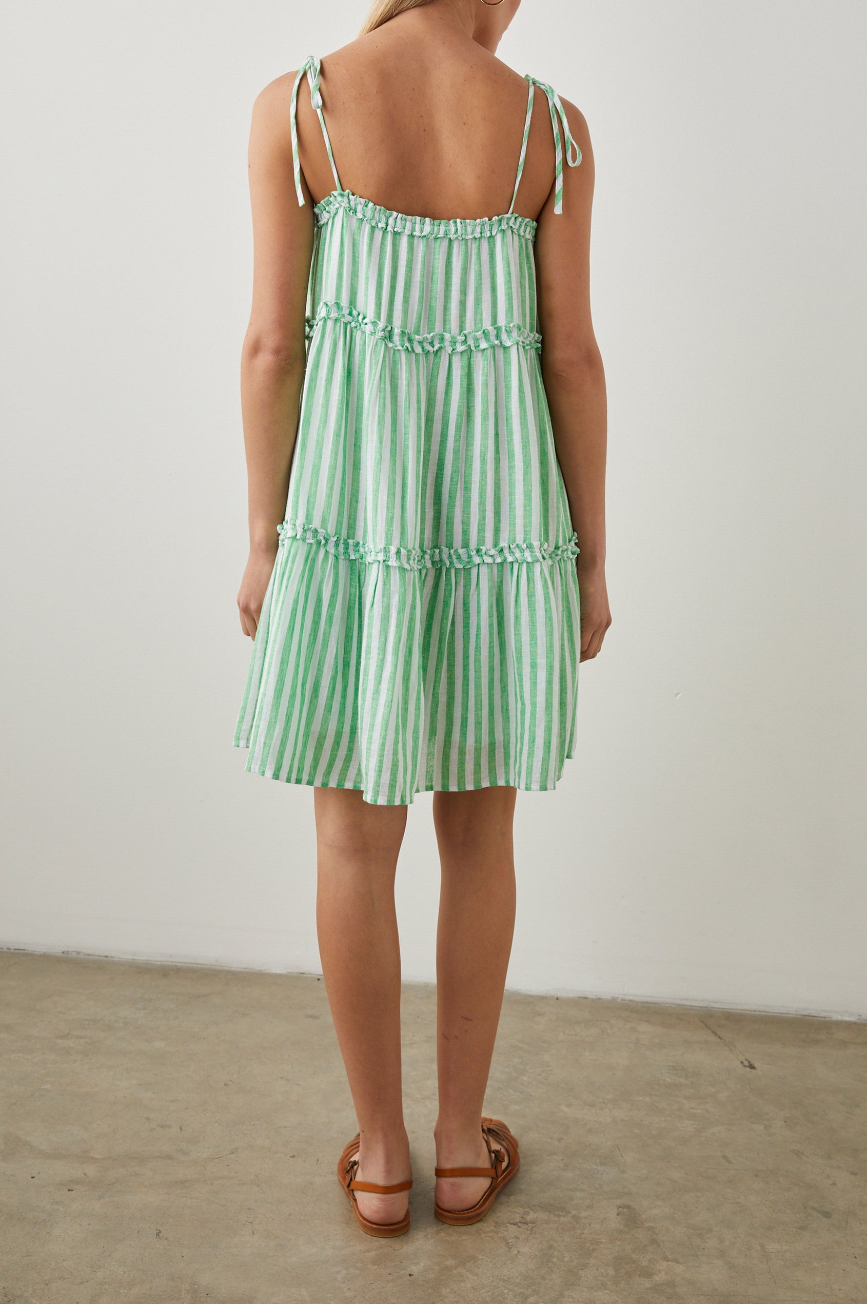 CARALYN DRESS - CAYMAN GREEN STRIPE