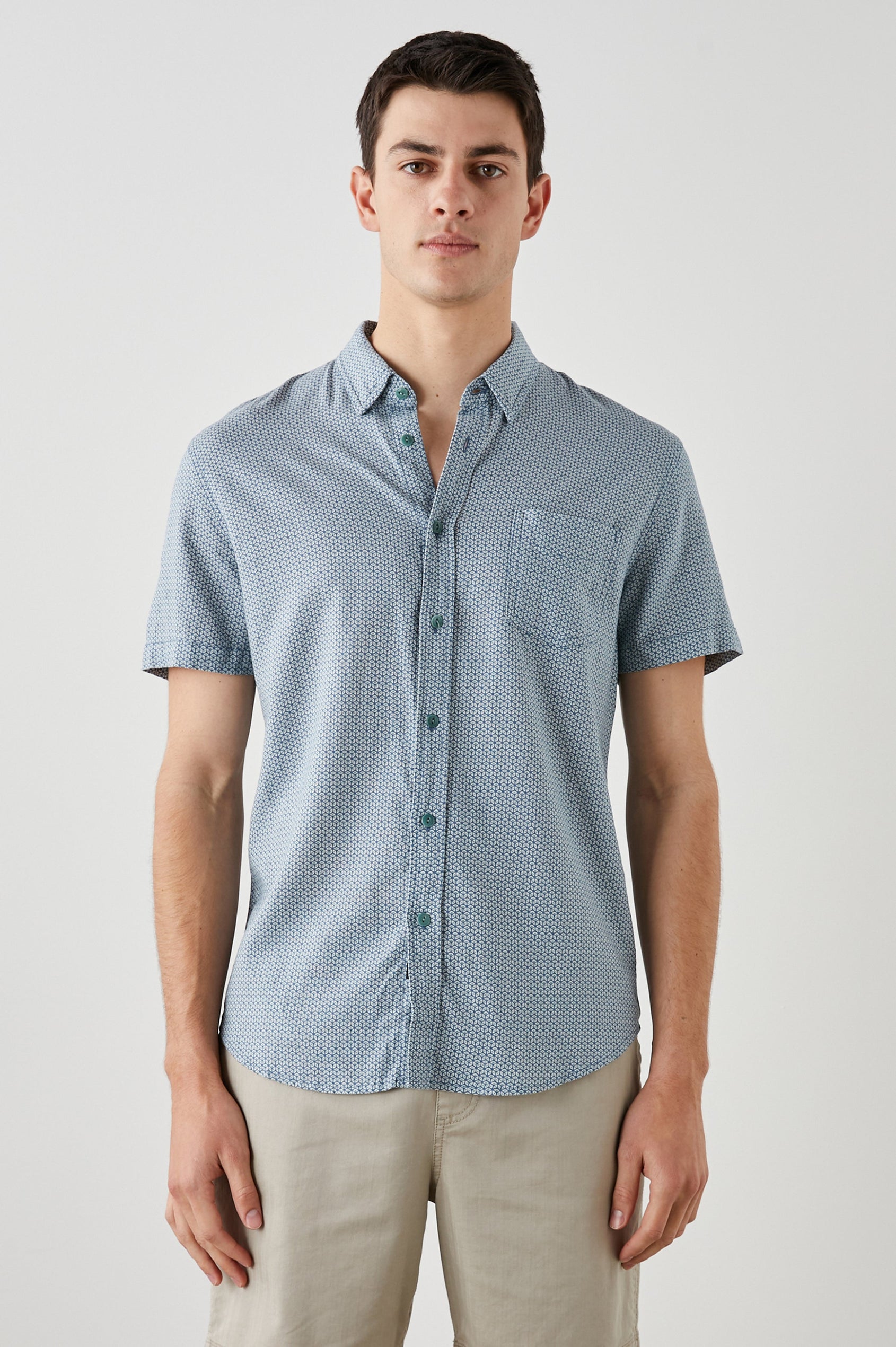 CARSON FRESCO NAVY INDIGO SHIRT - FRONT