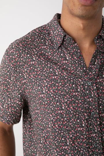 CARSON SPRING BLOSSOM SHADOW RED SHIRT - DETAIL