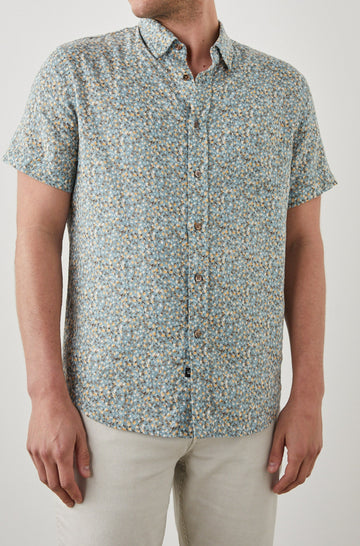 Carson Spring Blossom Teal Creamsicle Shirt - Front
