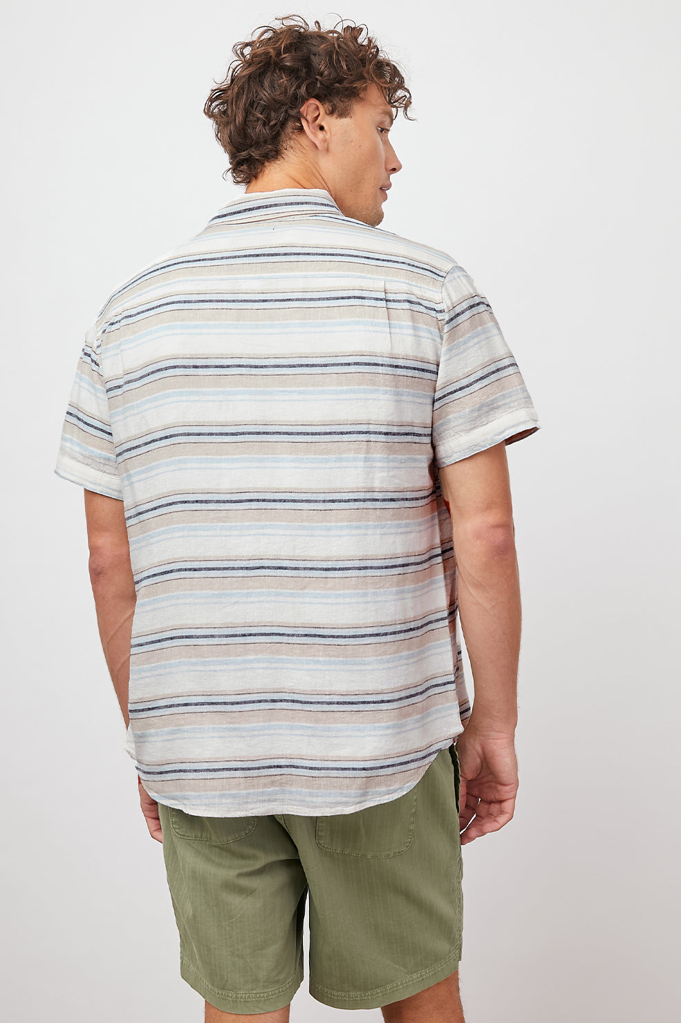 CARSON DUNE STRIPE BUTTON DOWN SHORT SLEEVE-BACK