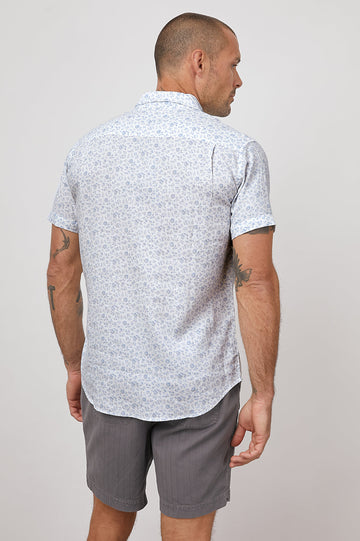 CARSON FLOWER GROOVE SHORT SLEEVE BUTTON DOWN-BACK