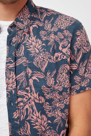 CARSON INDO PINEAPPLE MIAMI SHORT SLEEVE BUTTON DOWN-DETAIL