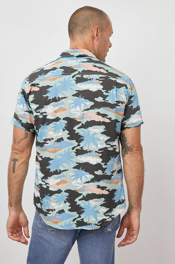 CARSON LIFES A BEACH TWILIGHT SHORT SLEEVE BUTTON DOWN-BACK