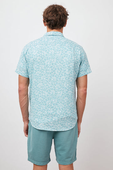CARSON SERENITY AQUA BUTTON DOWN SHIRT-BACK