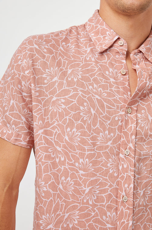 CARSON SERENITY DUSTY ROSE SHORT SLEEVE BUTTON DOWN-DETAIL
