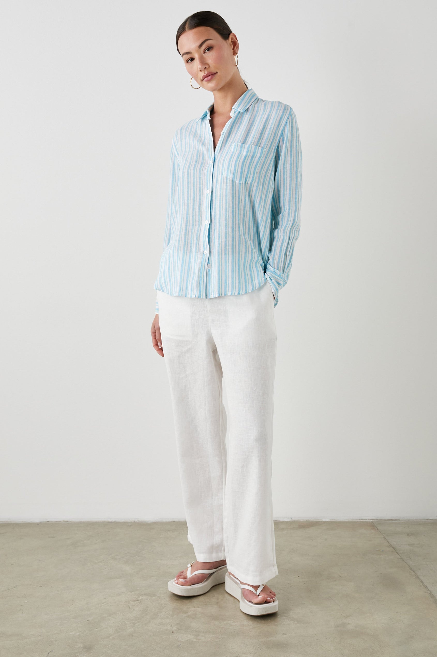 CHARLI SHIRT LAGUNA STRIPE - FULL FRONT BODY