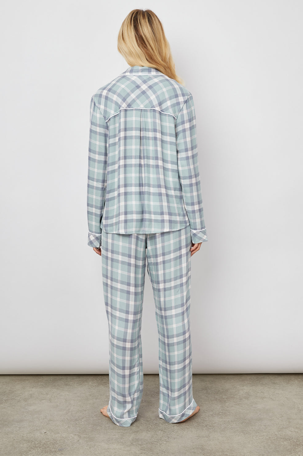 CLARA SEA BREEZE NAVY PEACH PAJAMAS-FULL BACK BODY