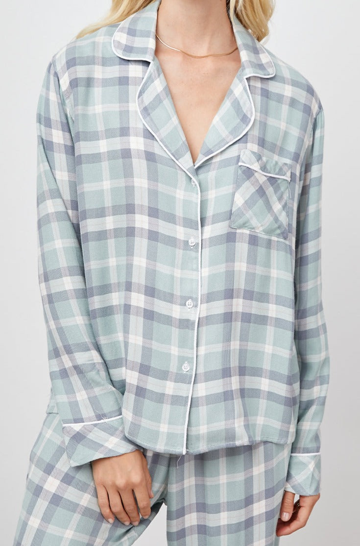 CLARA SEA BREEZE NAVY PEACH PAJAMAS-FRONT