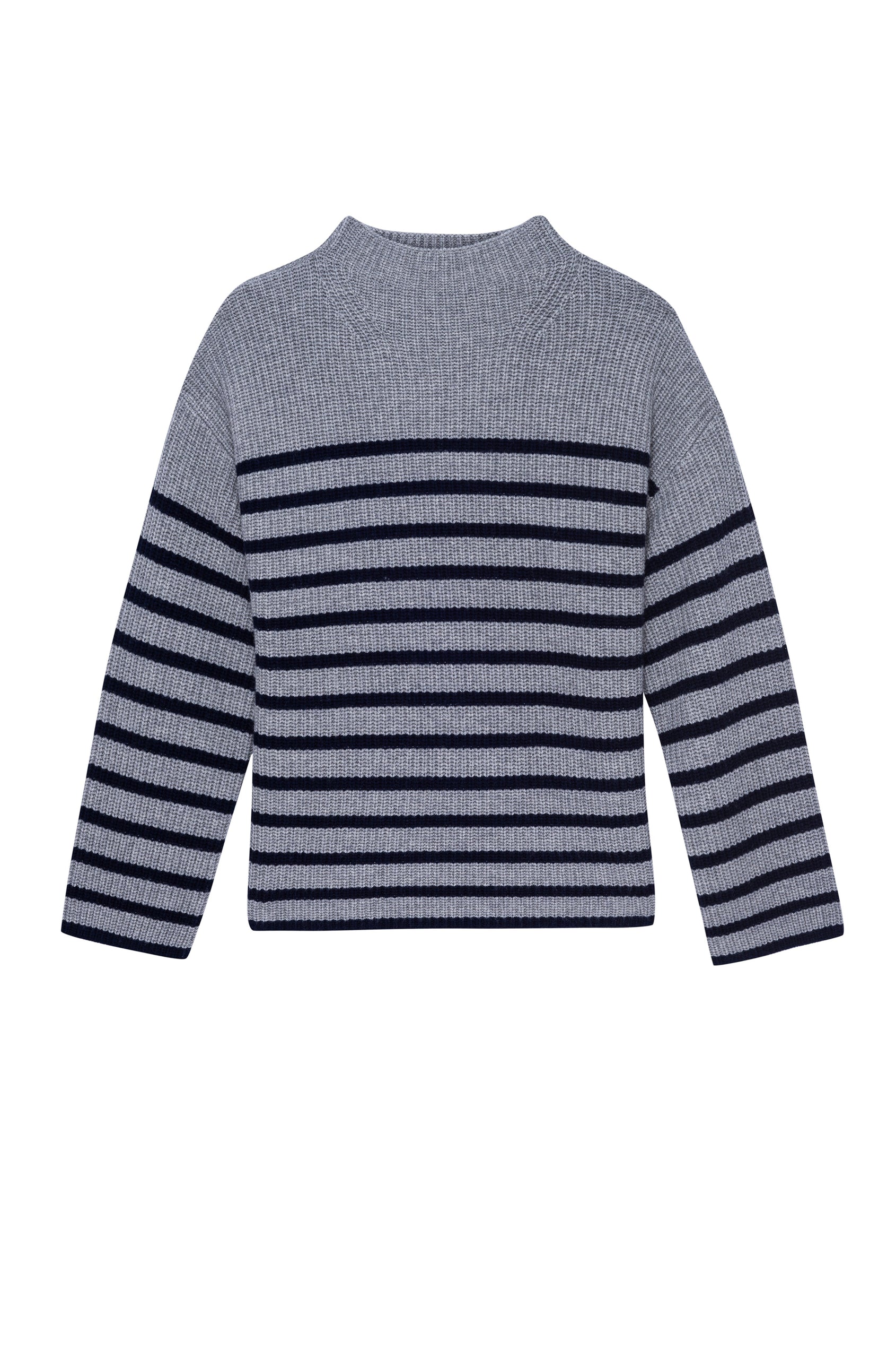 CLAUDIA SWEATER - HEATHER NAVY STRIPE