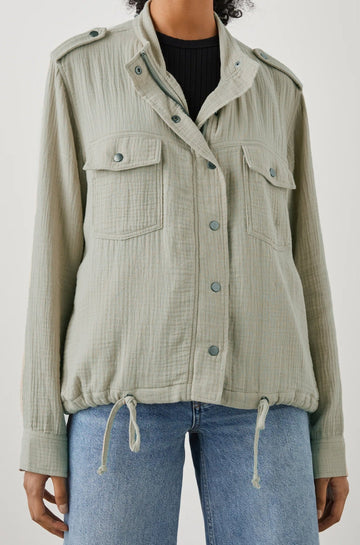 COLLINS JACKET GAUZE SAGE - FRONT
