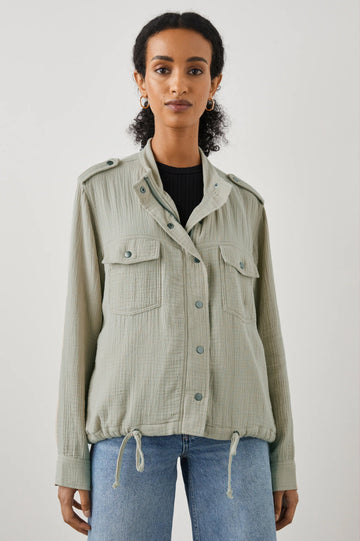 COLLINS JACKET GAUZE SAGE - FRONT