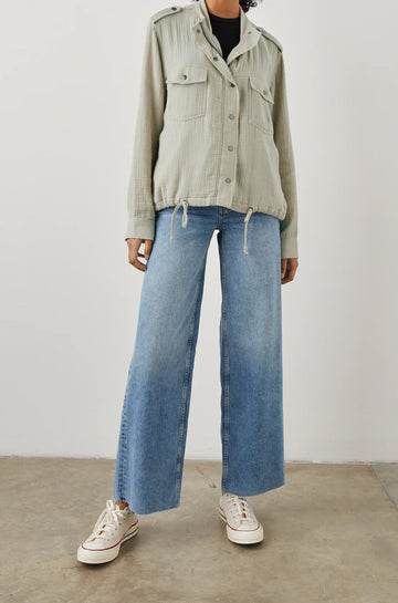 COLLINS JACKET GAUZE SAGE - FULL FRONT BODY