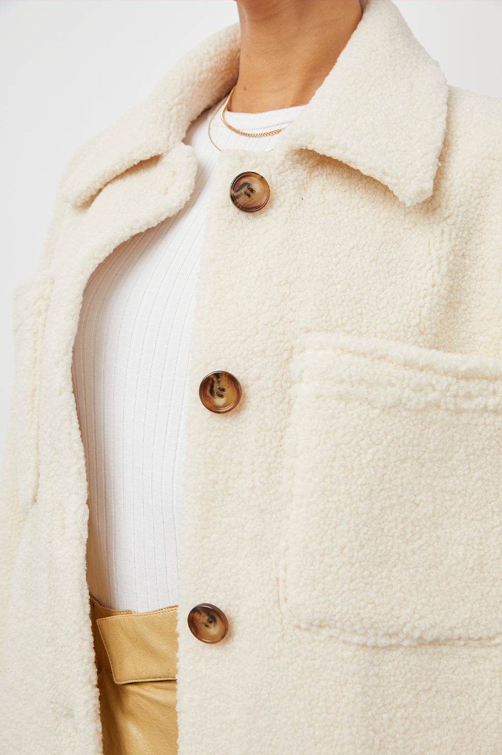 CONNIE IVORY TEDDY SHACKET-DETAIL
