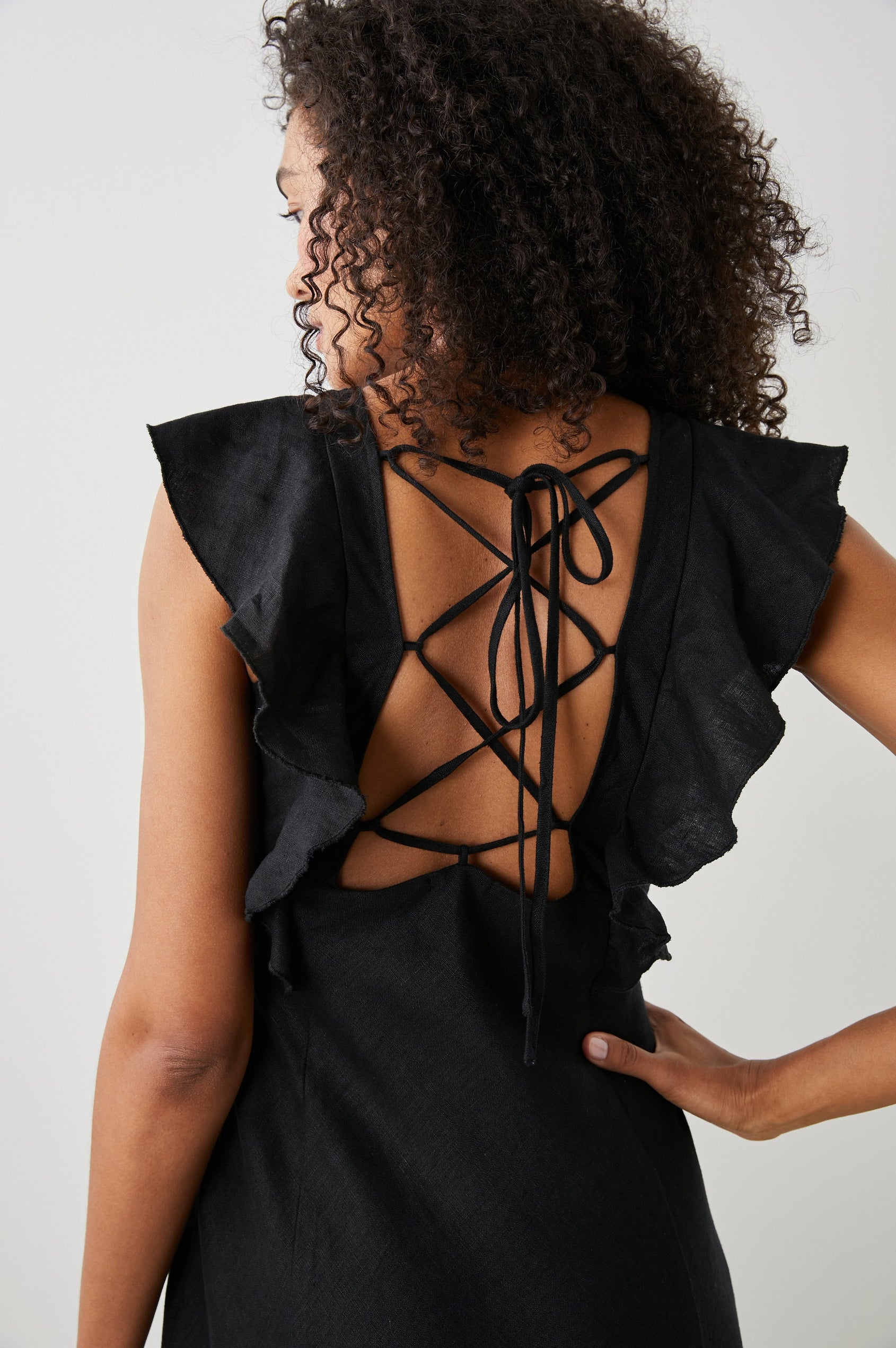 CONSTANCE DRESS BLACK - BACK DETAIL