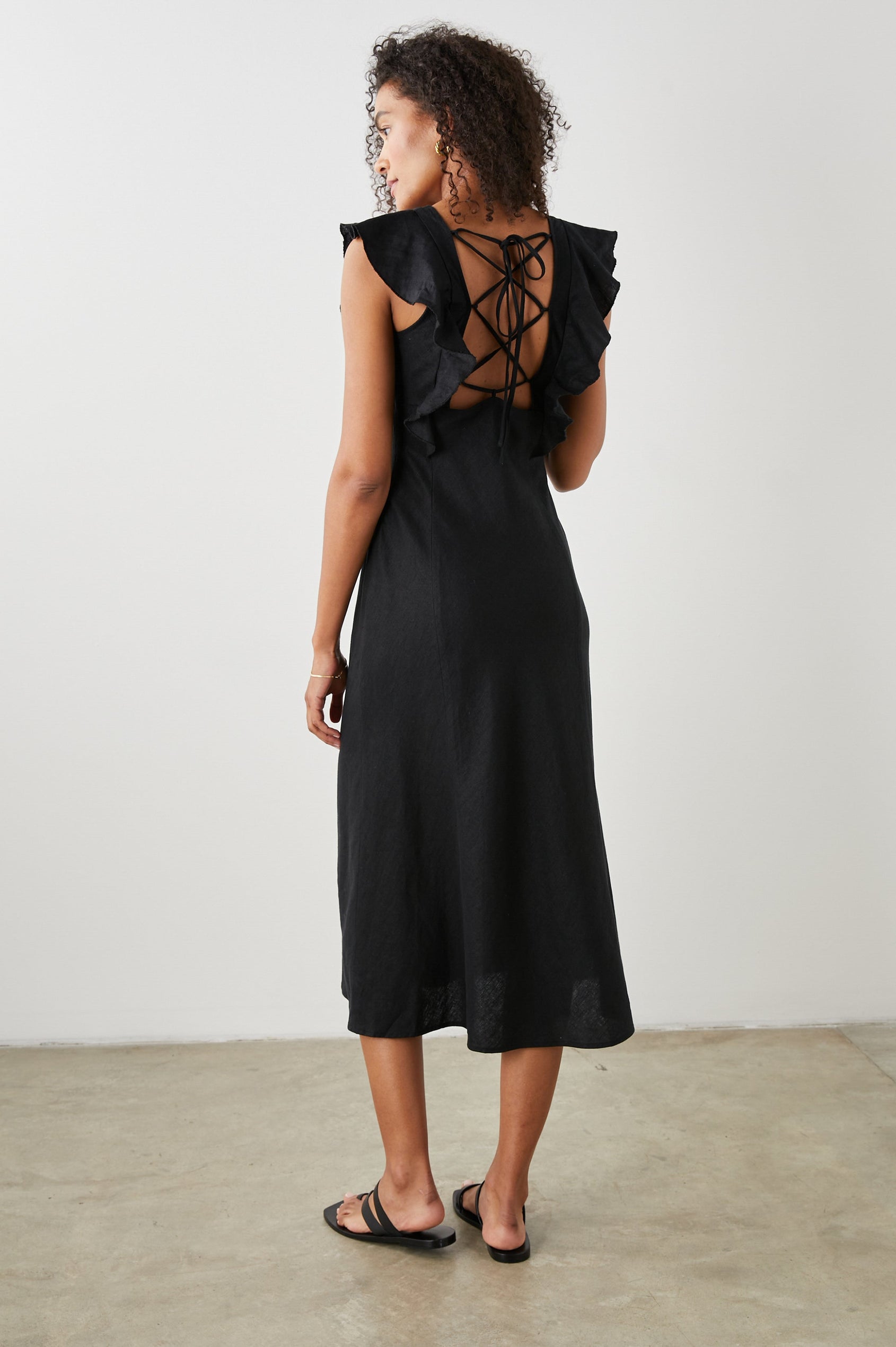 CONSTANCE DRESS BLACK - BACK ANGLE