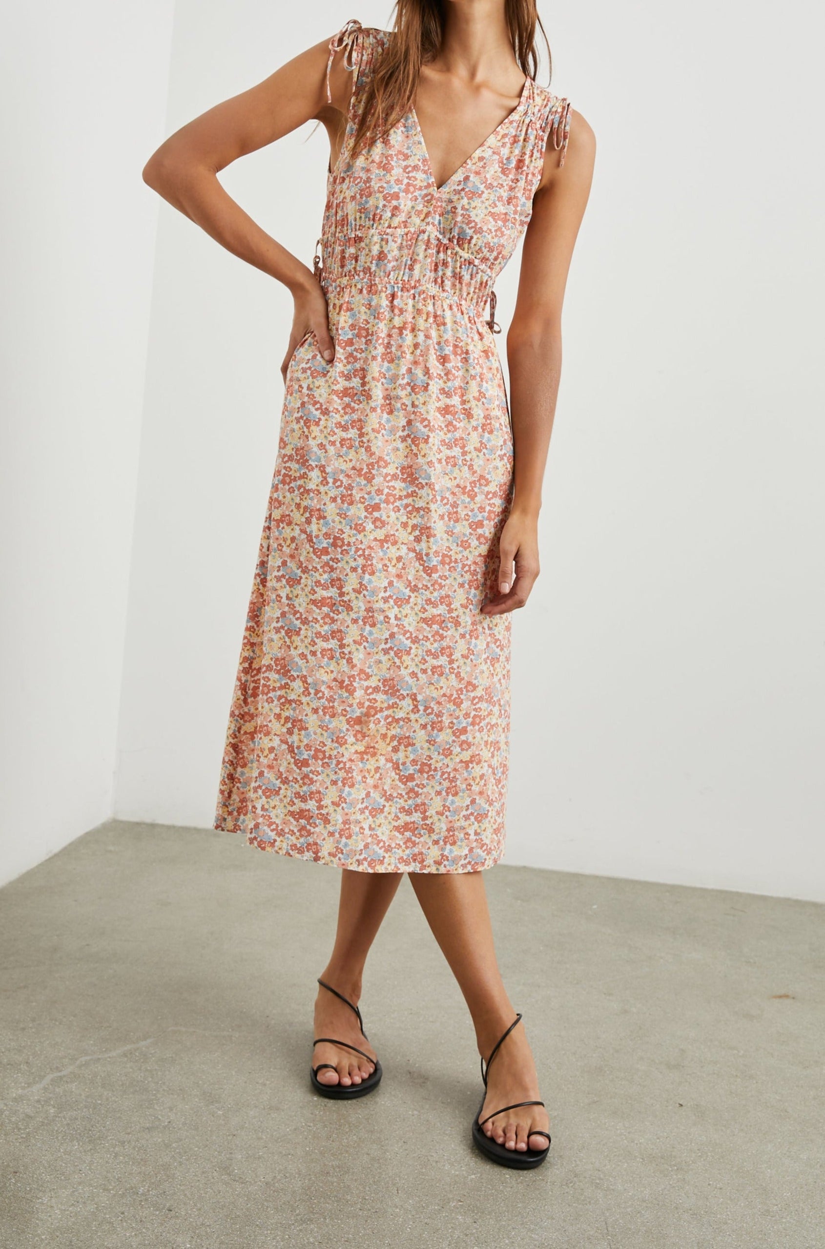 CONSTANTINE MULTI WILDFLOWER DRESS-FRONT ANGLE