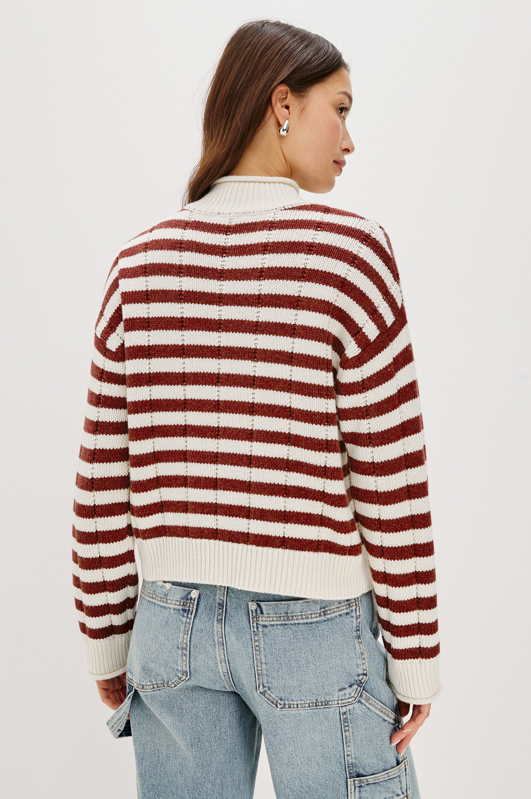 CORRINE SWEATER - IVORY RUSSET STRIPE