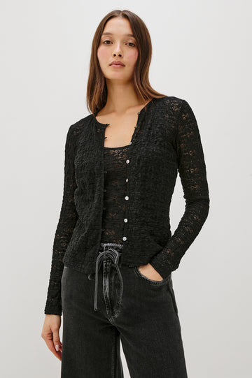 CYRAH TOP - BLACK LACE