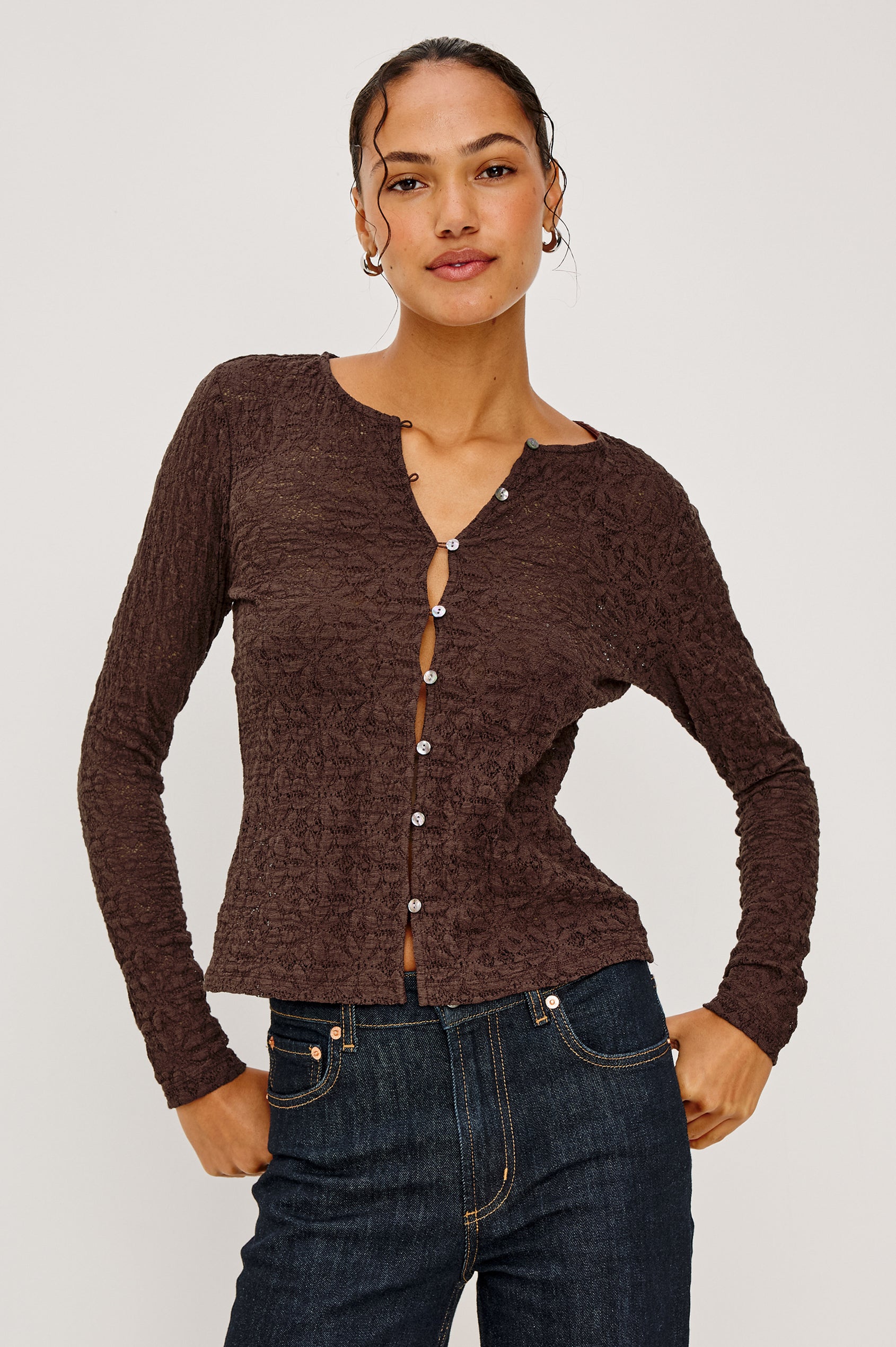 CYRAH TOP - WALNUT