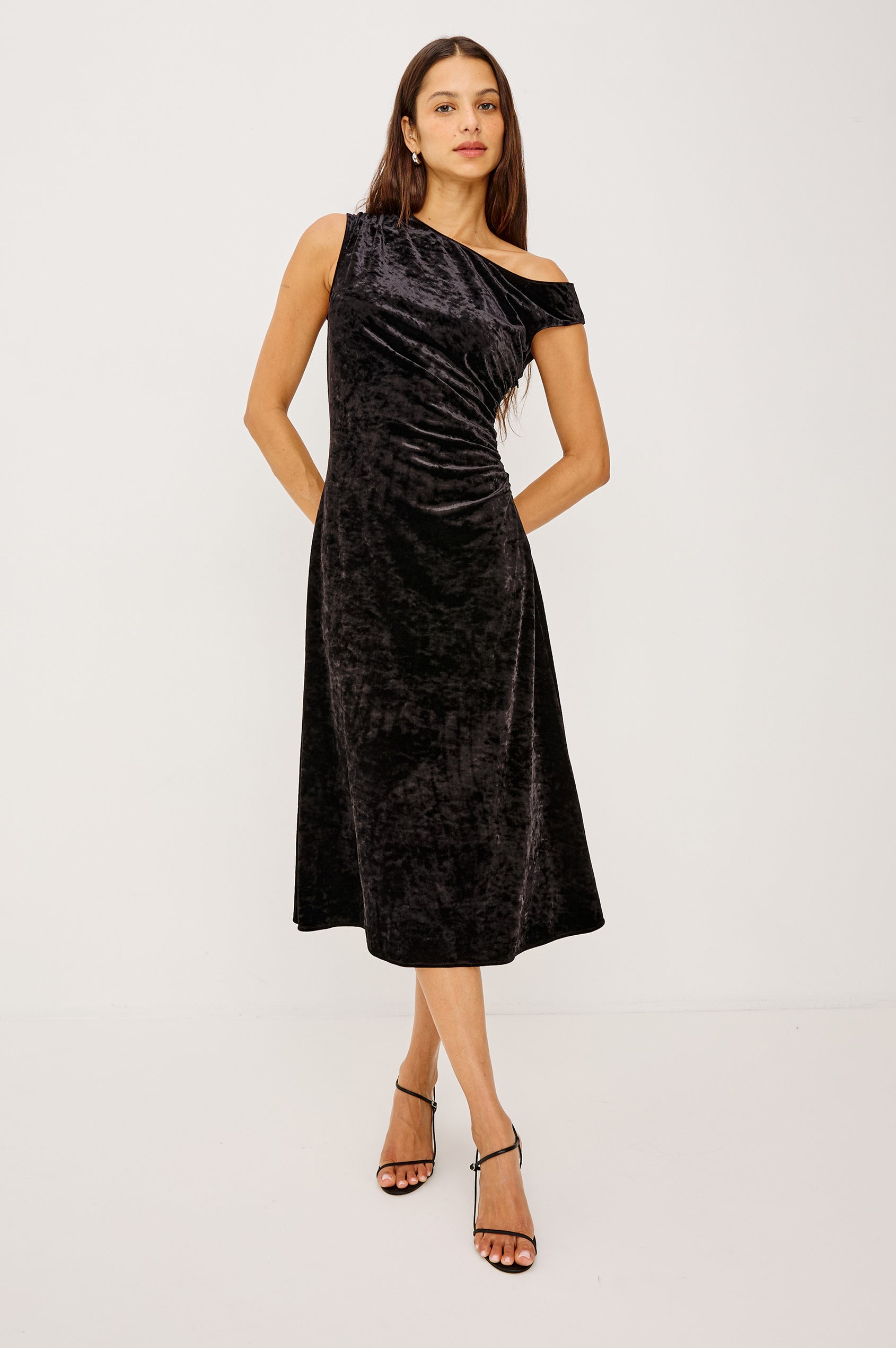 DELORES DRESS - BLACK VELVET