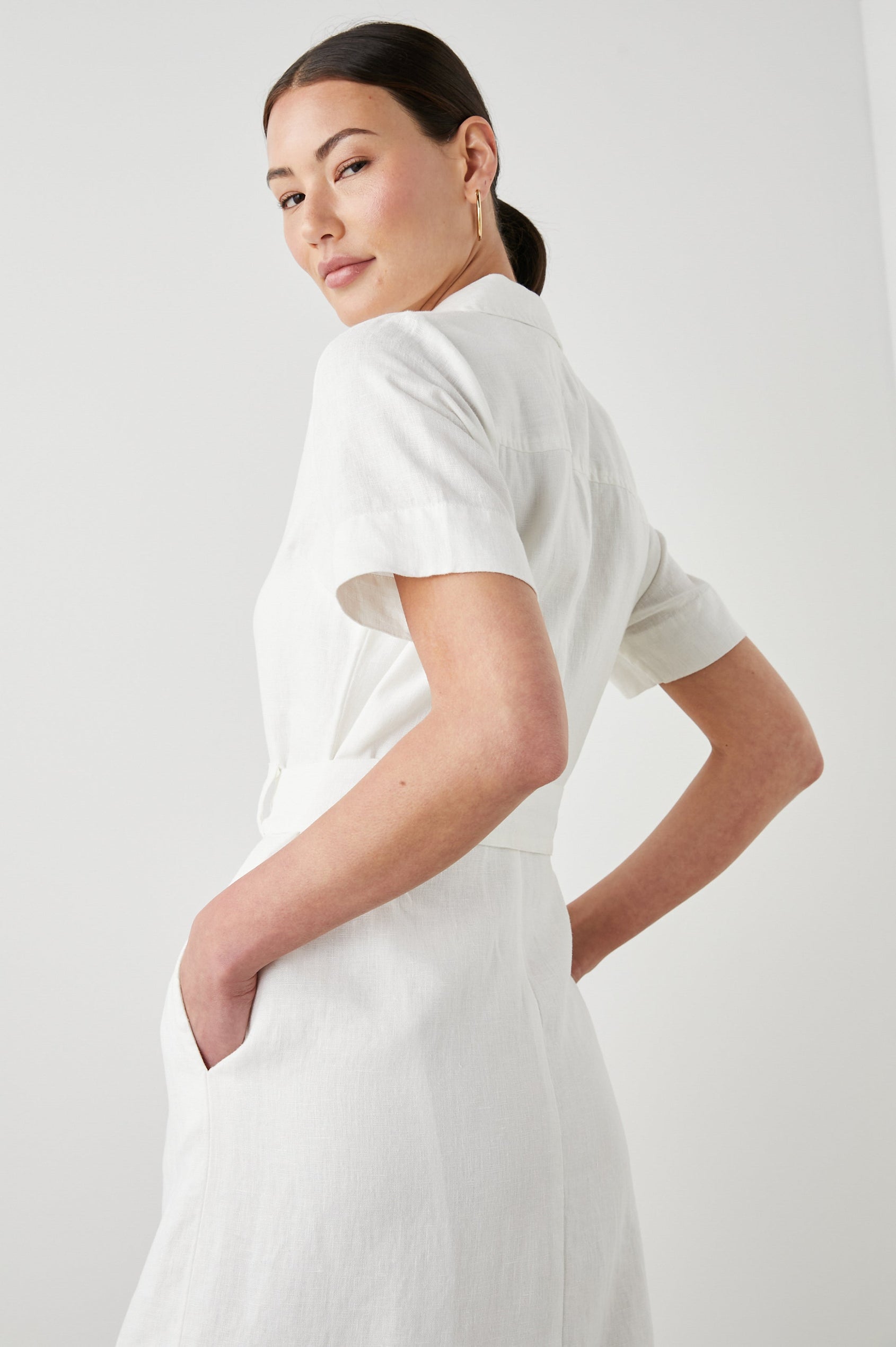 DIANE DRESS WHITE - BACK ANGLE