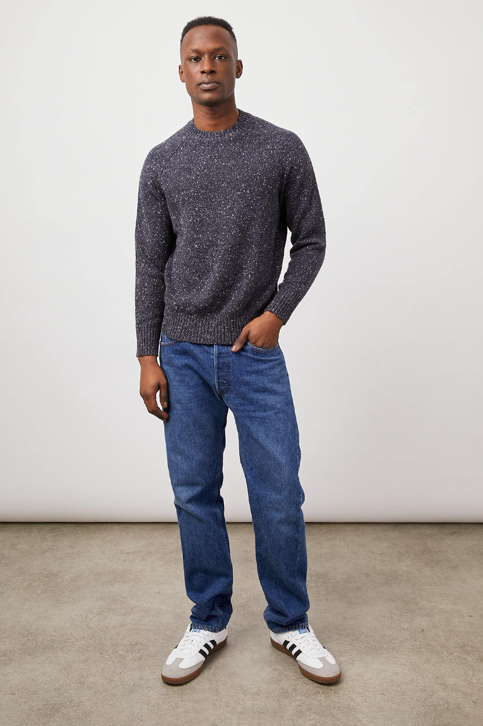 DONOVAN NAVY NEP SWEATER-FULL FRONT BODY