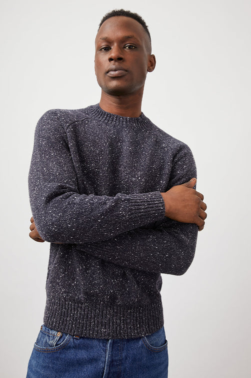 DONOVAN NAVY NEP SWEATER- FRONT CROSSED ARMS