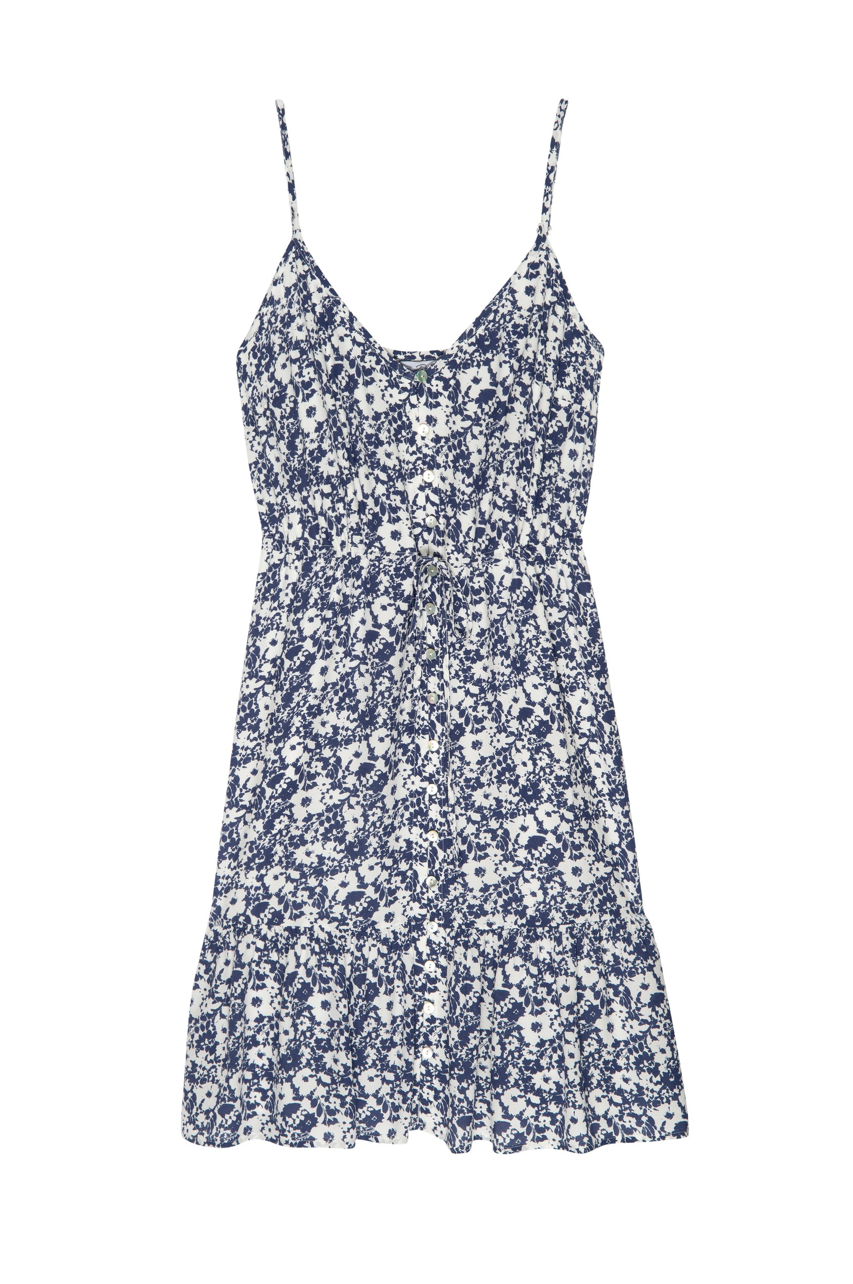 ELEANOR DRESS - NAVY WHITE TEXTURE FLORAL