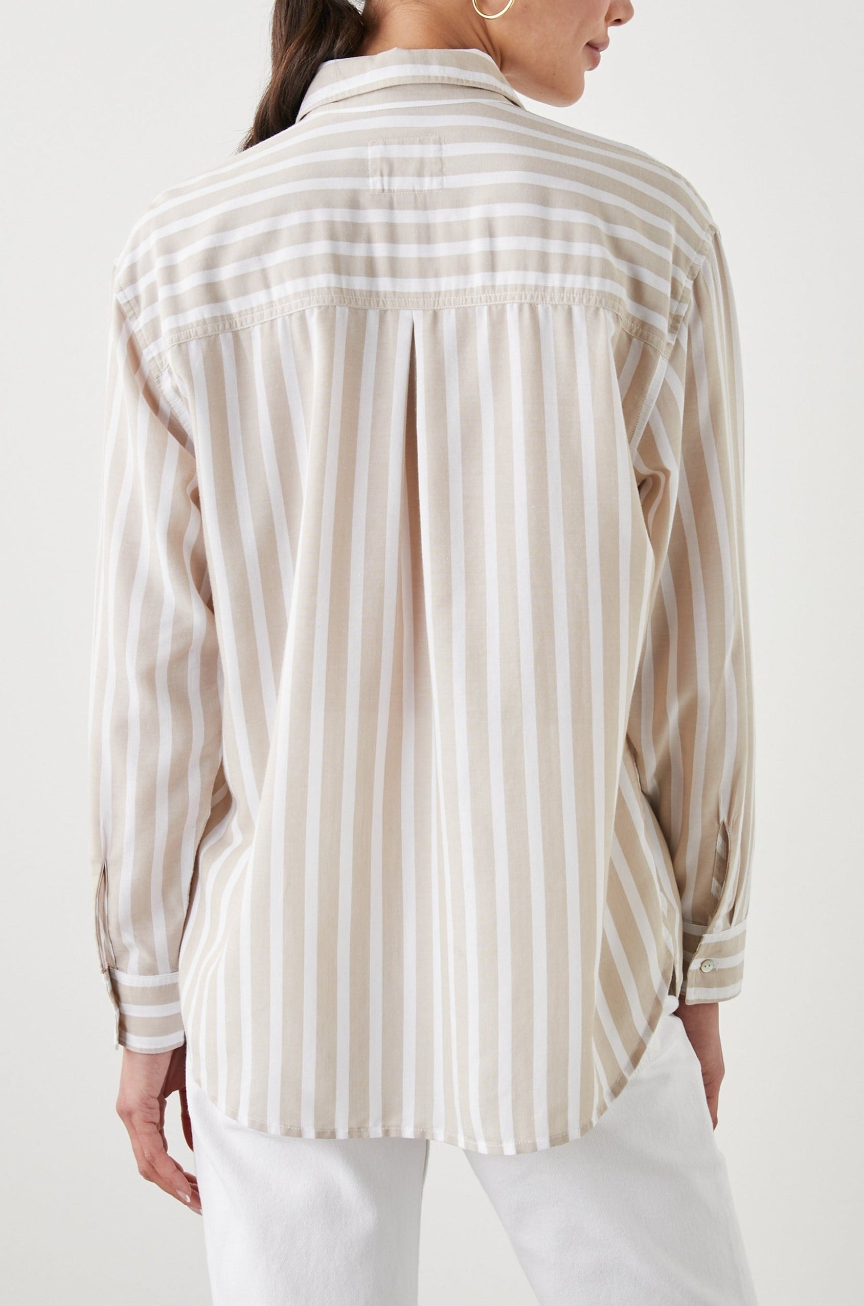 ELLE SHIRT NATURAL STRIPE - BACK