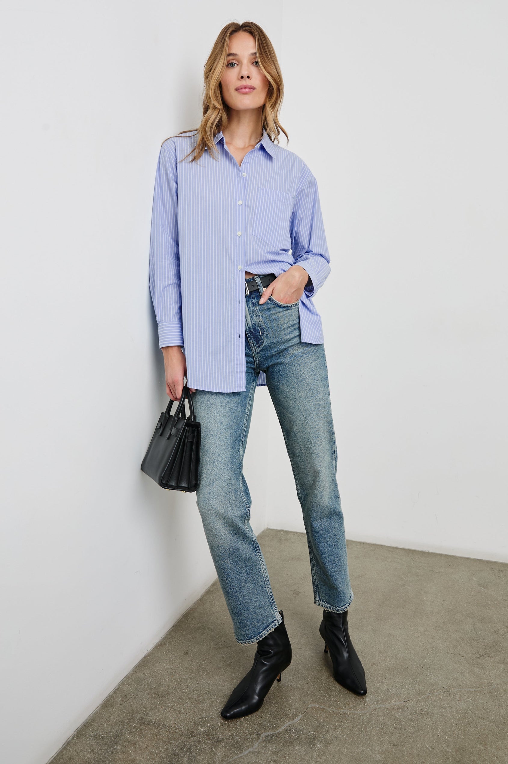 ELSA-OXFORD-WHITE-STRIPE-FULL FRONT BODY ANGLE