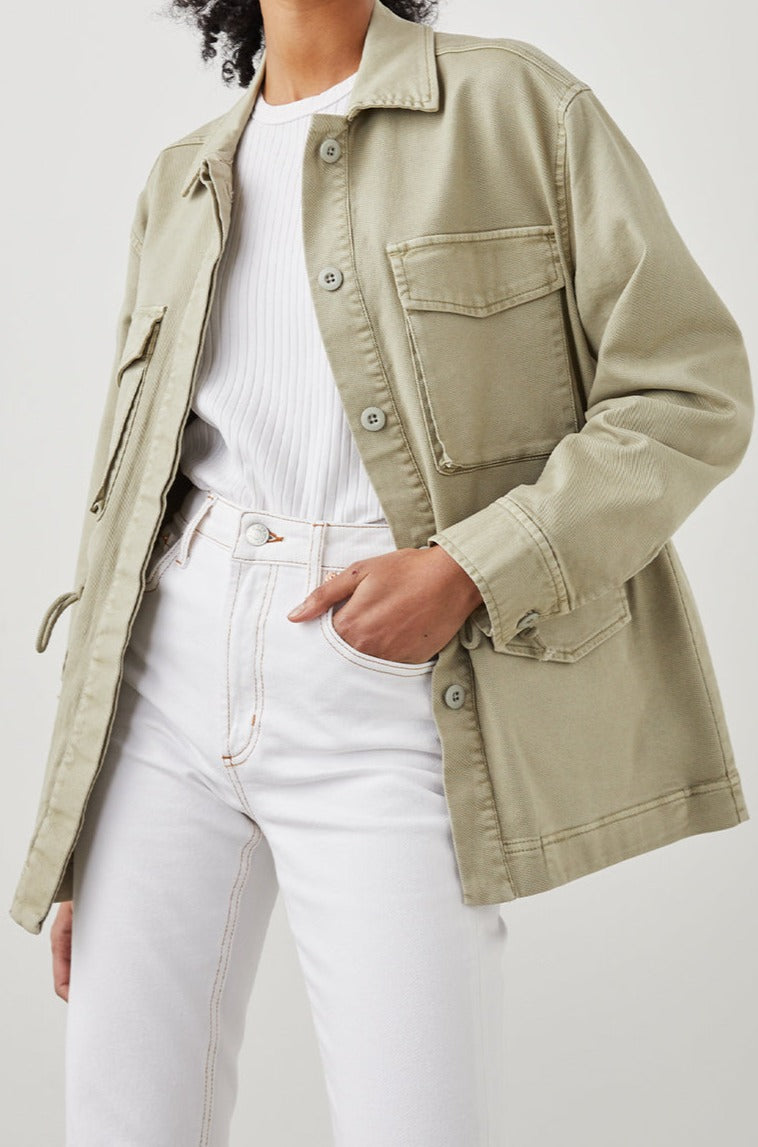 EVAN SAGE JACKET - FRONT IN MOTION