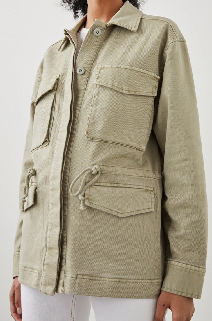 EVAN SAGE JACKET - FRONT BUTTONED