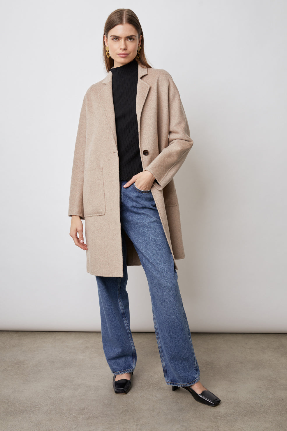 EVEREST HAZELNUT COAT-FULL FRONT BODY