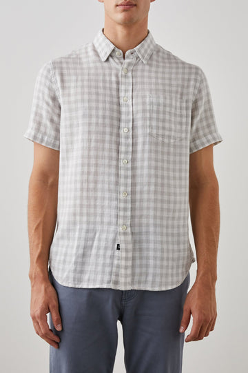 FAIRFAX SHIR GREY GINGHAM MELANGE - FRONT