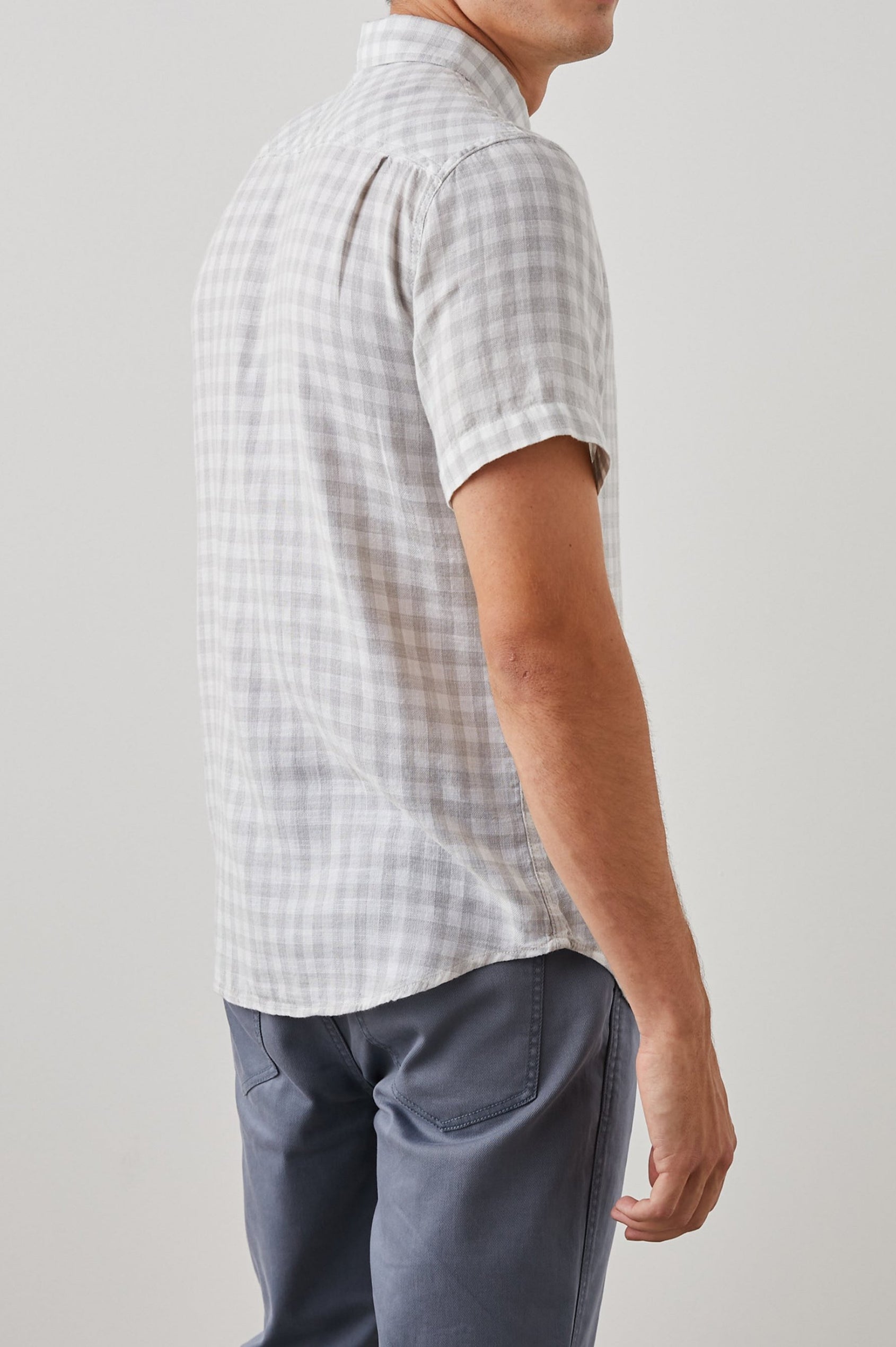 FAIRFAX SHIR GREY GINGHAM MELANGE - BACK