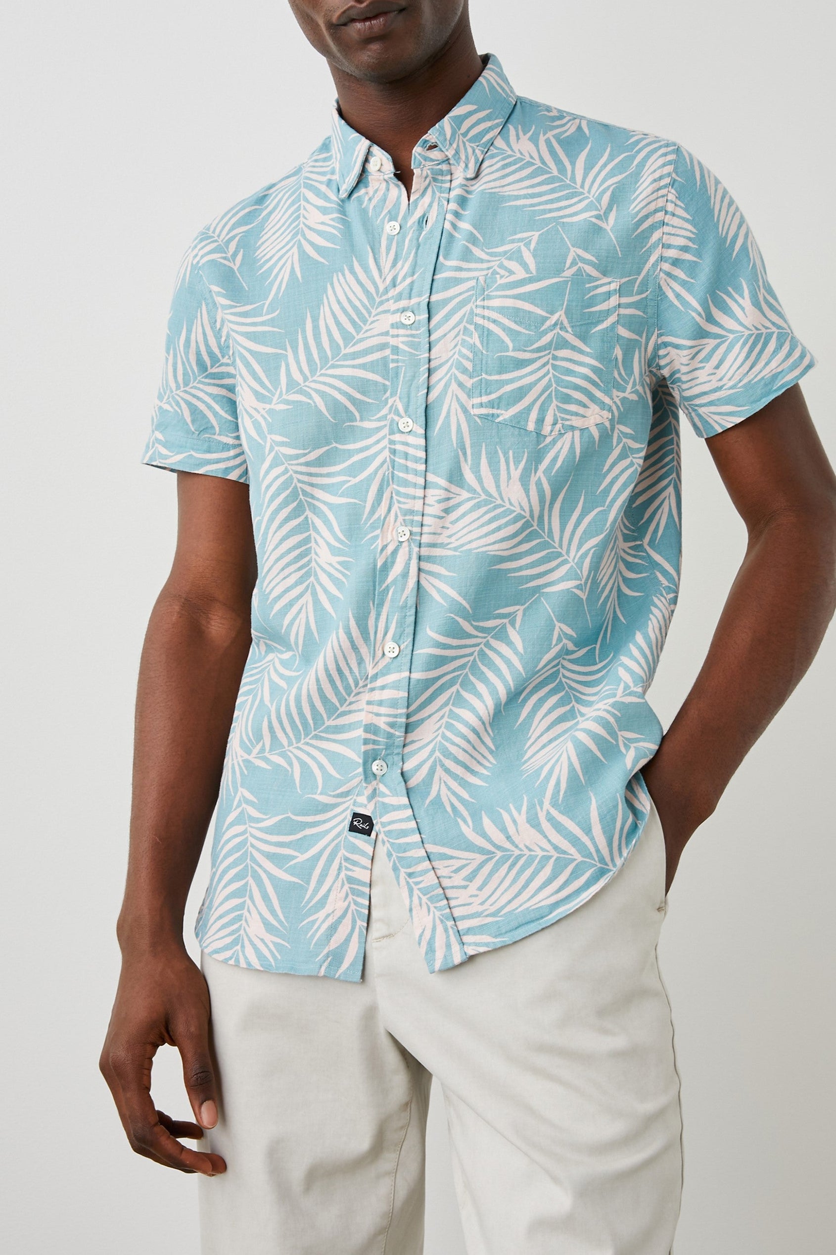 FAIRFAX SHIRT - PALM SHADOW AQUA