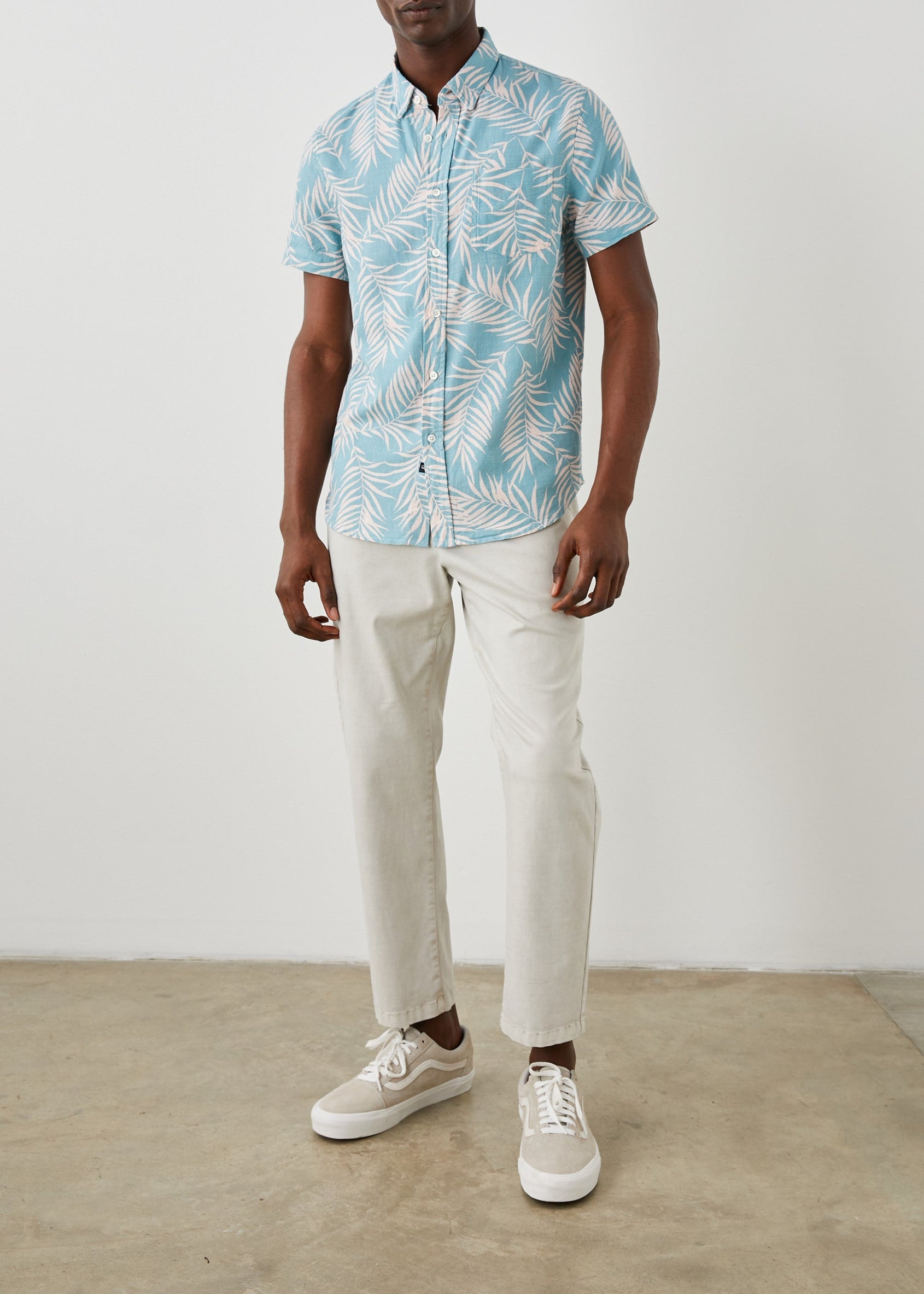 FAIRFAX SHIRT - PALM SHADOW AQUA