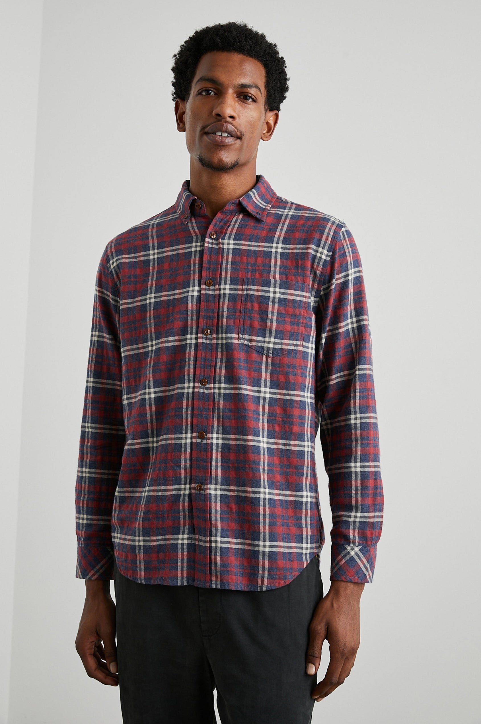 FLEIX NAVY RED CREAM SHIRT - FRONT