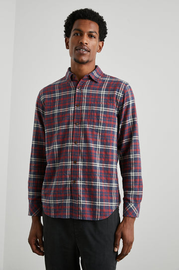 FLEIX NAVY RED CREAM SHIRT - FRONT