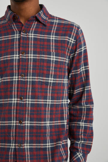 FLEIX NAVY RED CREAM SHIRT - DETAIL