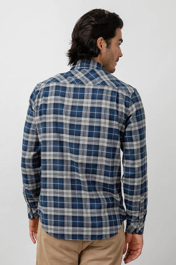 Felix Deep Glacier Button Down Long Sleeve- back