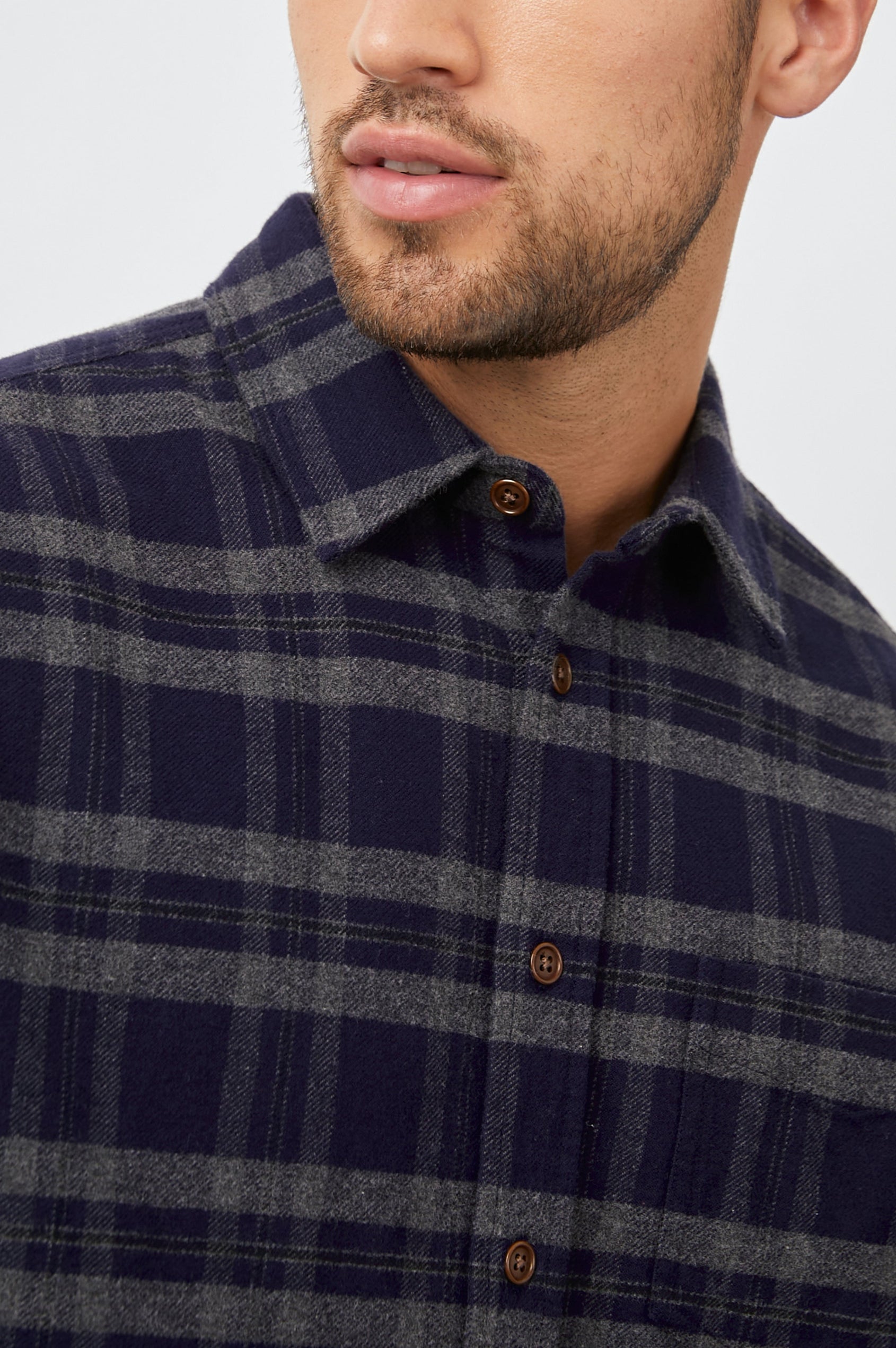 FORRESY SHIRT ANCIENT NAVY MELANGE - DETAILS