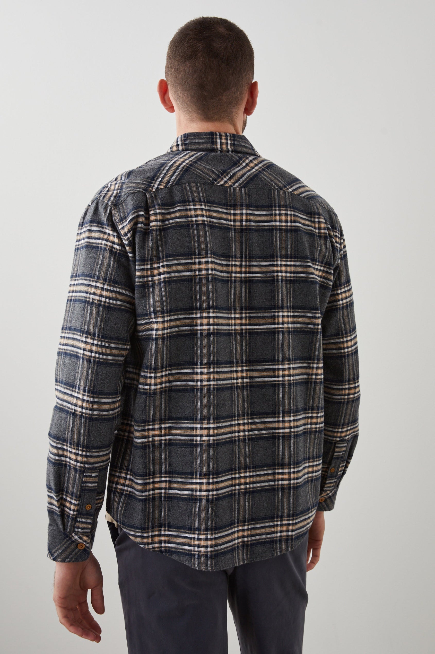 FORREST CHARCOAL FOUNDATION MELANGE SHIRT - BACK