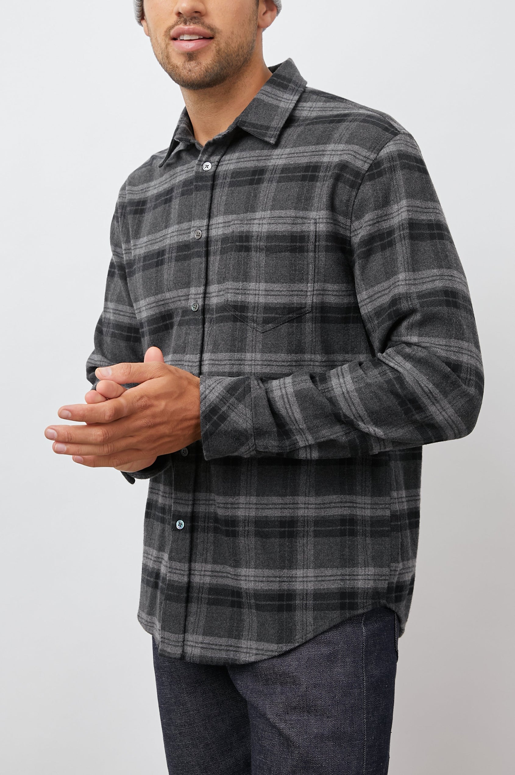 FORREST SHIRT SHADOW WRAITH MELANGE - FRONT 