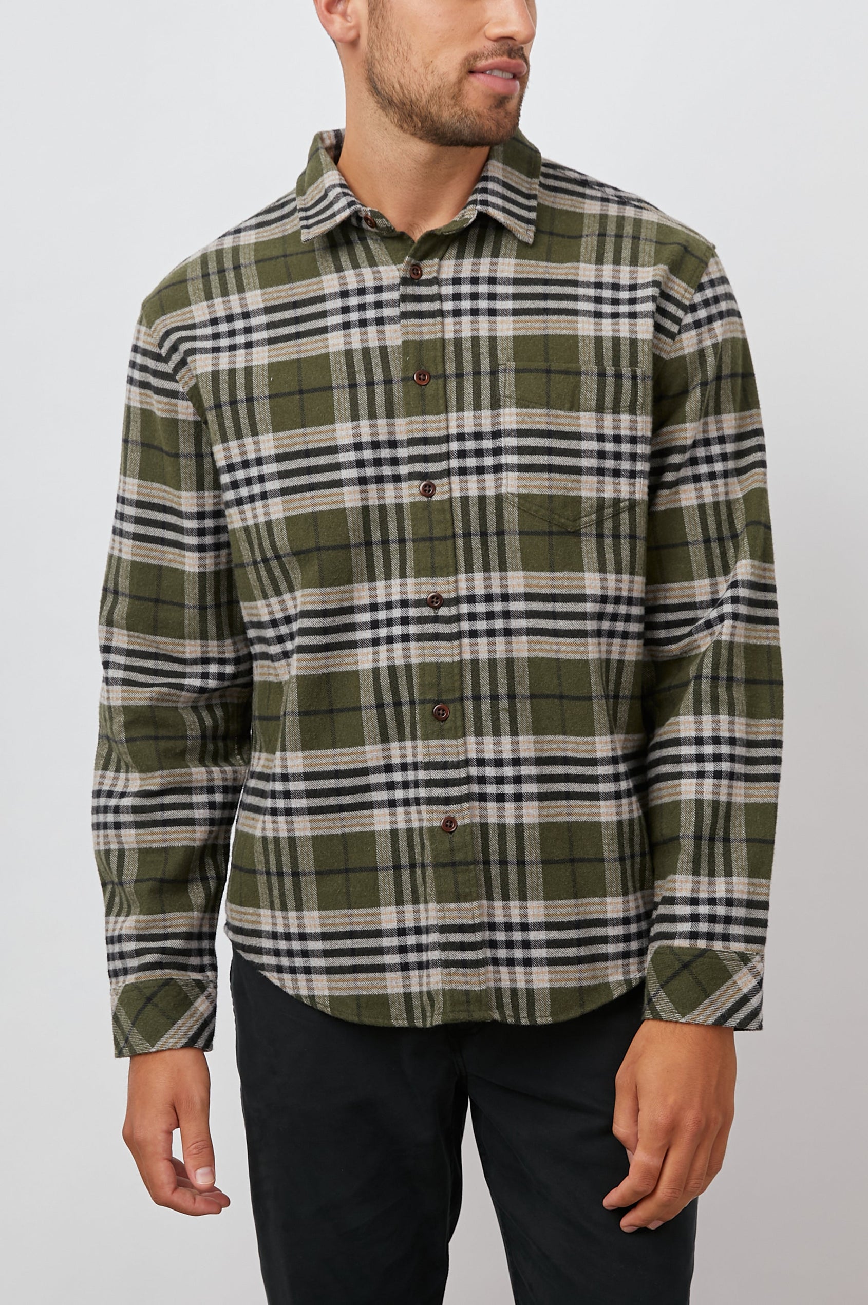 FORREST SHIRT - TAMARIND OLIVE GLEN - FRONT BODY