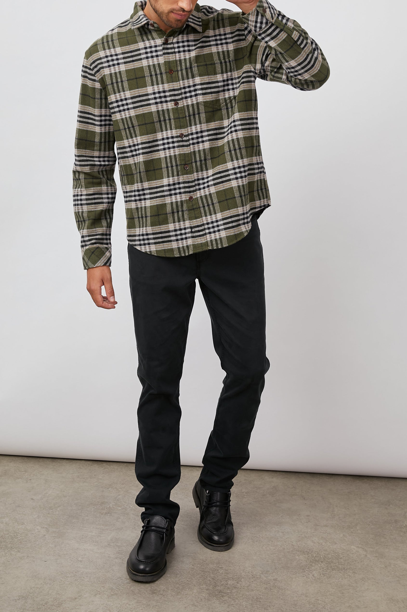 FORREST SHIRT - TAMARIND OLIVE GLEN - FULL BODY