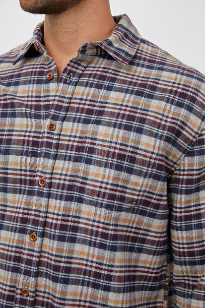 FORREST SHIRT - MUSTARD NAVY ATHLETIC