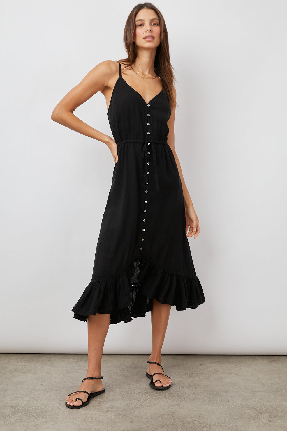 FRIDA BLACK LACE DETAIL DRESS-FRONT
