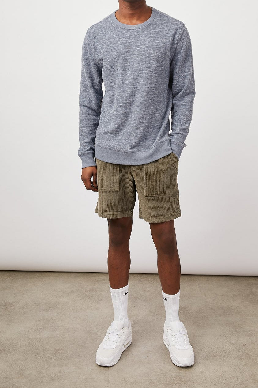 GEOFFREY HEATHER BLUE HENLEY-FULL FRONT BODY